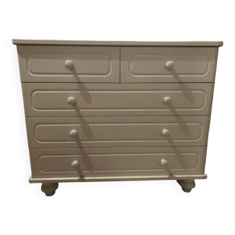 Sauthon pastel green chest of drawers with 5 drawers