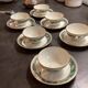 Set of Six Vintage Pillivuyt Coffee Cups and Saucers