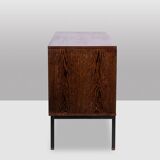 Wenge and raffia sideboard. 1970s.