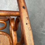 Curved wooden rocking chair Art Nouveau Jugendstil by Fischel, Austria, 1910s