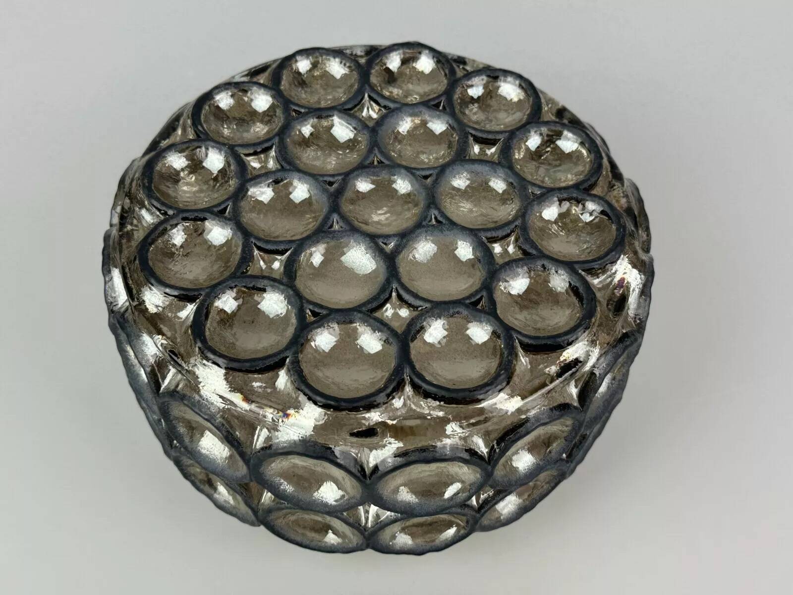 60s 70s ceiling lamp Glashütte Limburg Germany Plafoniere glass & metal