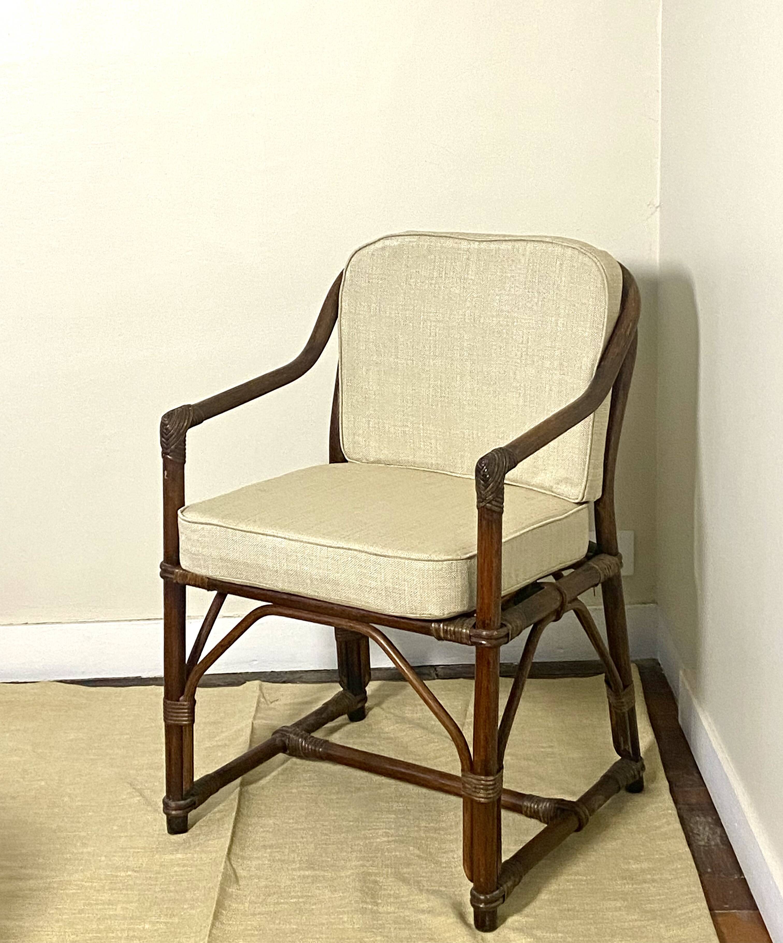 Fauteuil en rotin et osier Année 1970