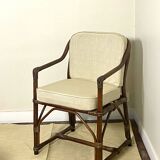 Rattan and wicker armchair, 1970s
