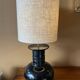 Pair of vintage modernist black lamps from the 1970s.