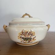 Antique soup tureen Creil and Montereau model "Oeillet"