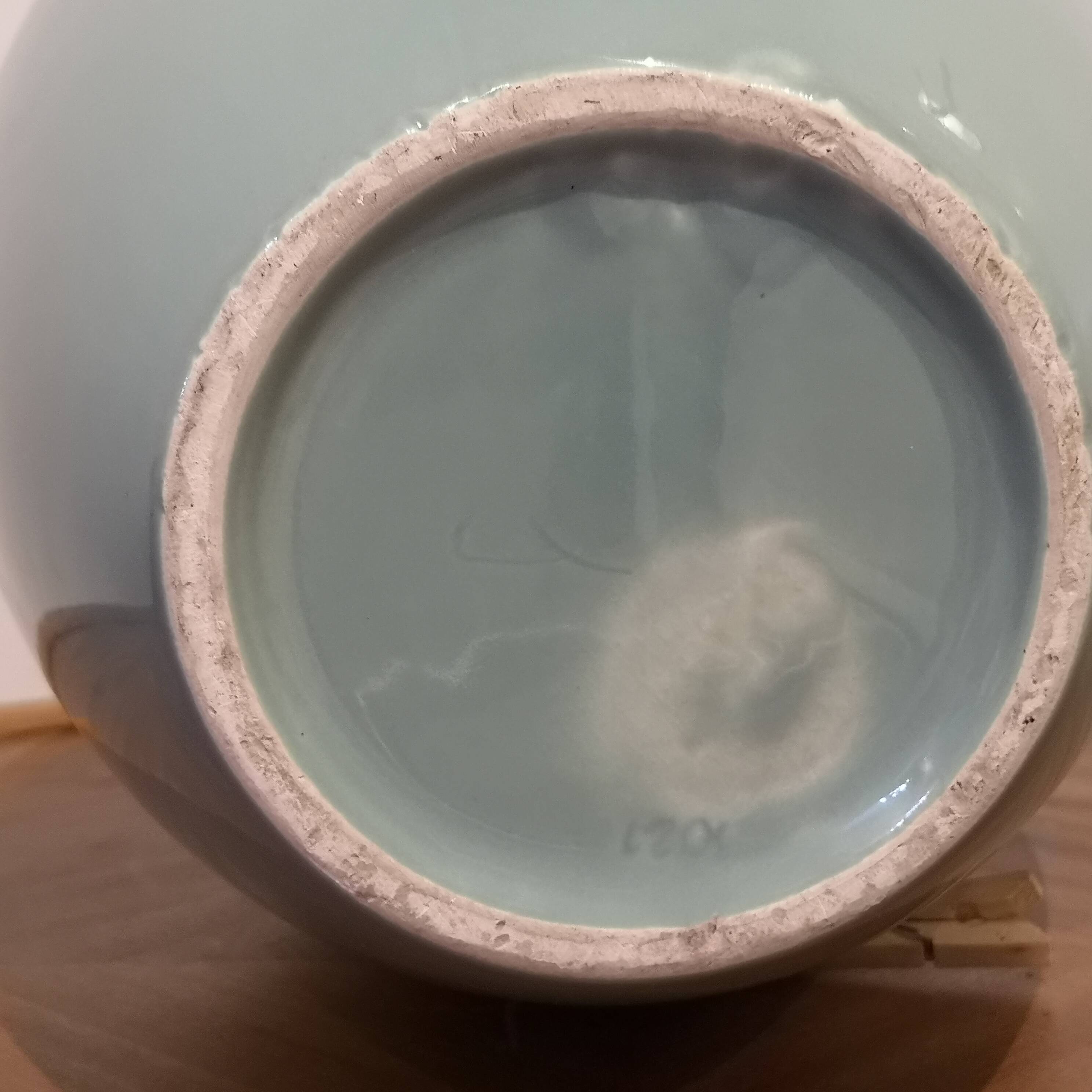 Celadon green vase ceramic manufacture to identify art deco 1940 1950