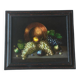 Still life painting, grapes and figs, oil on canvas.