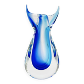 Murano Vase Luigi Onesto Oball Sommerso Blue 26.5cm 2.13kg Signed