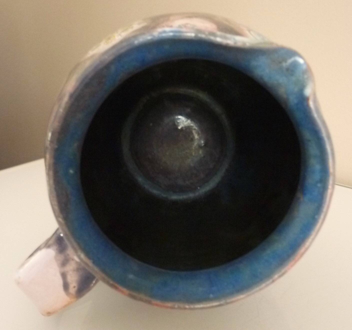 Rooster pitcher vase, glazed ceramic signed Jeanne Azambourg, Le Clos De Joye, 1960s