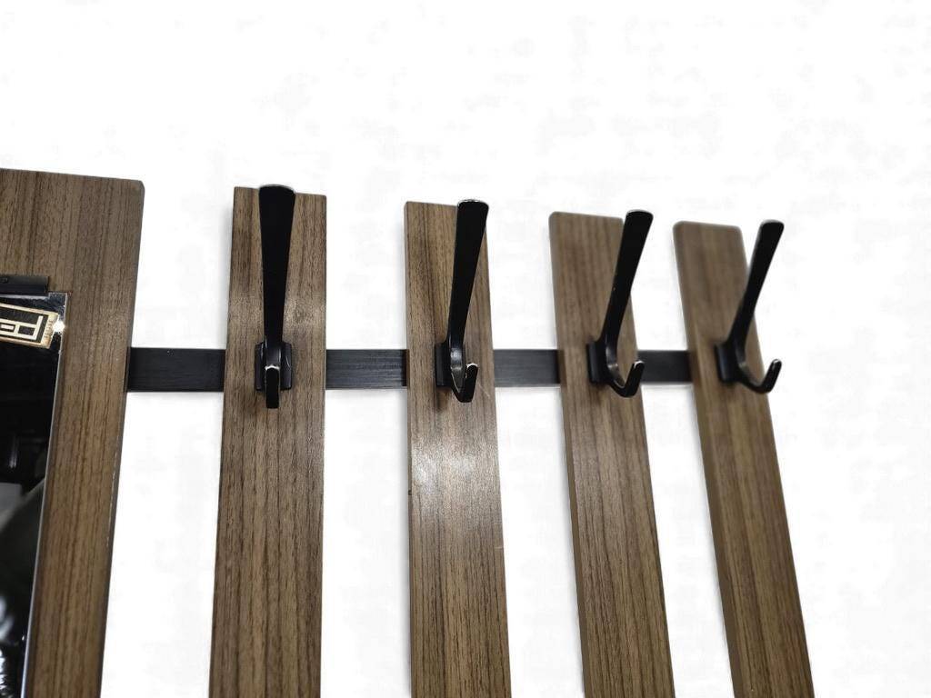 Porte-manteau vintage sur pied avec miroir