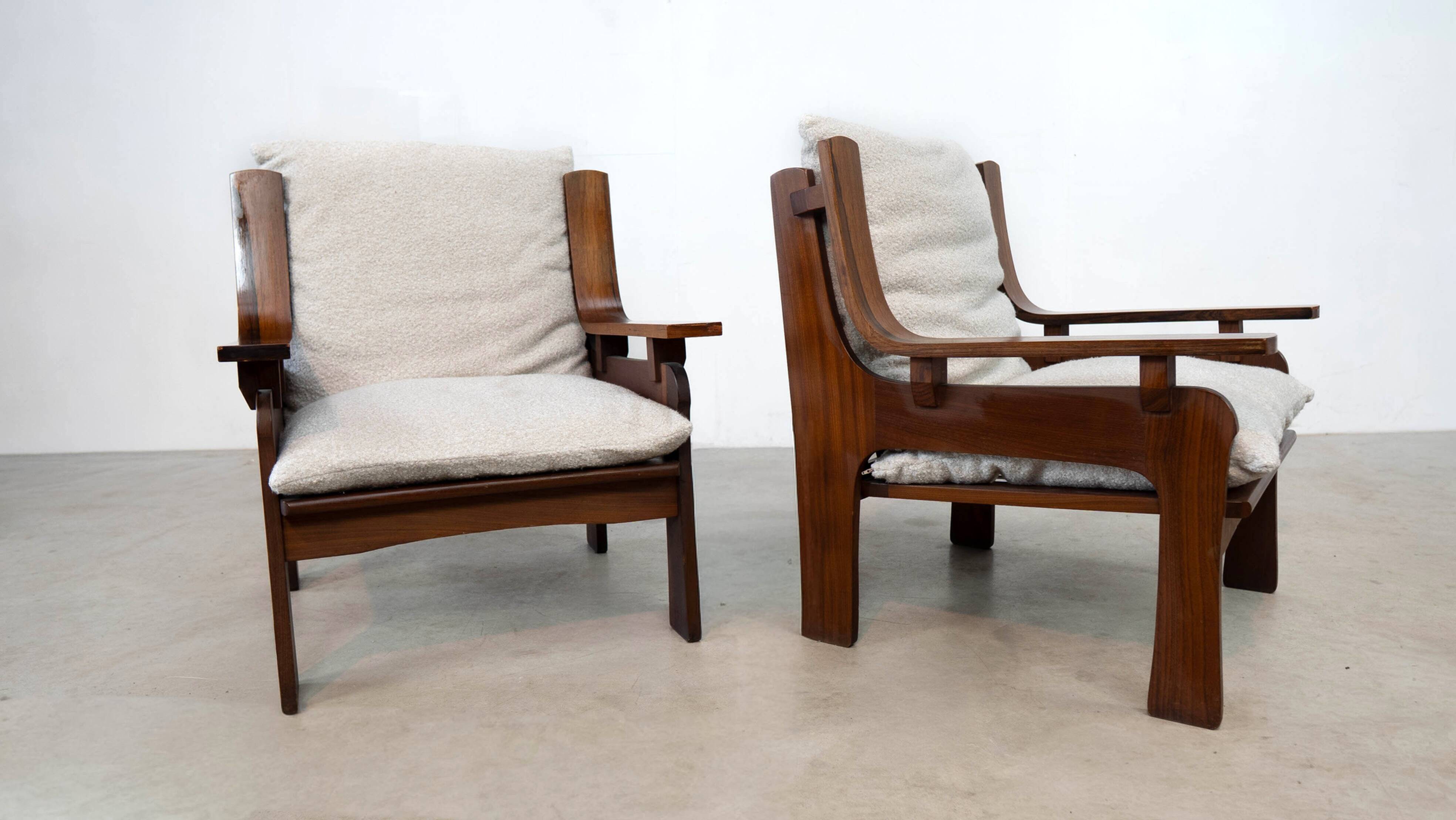 1970s rosewood Italian lounge chairs