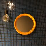 Vintage orange round mirror 31cm