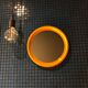 Vintage orange round mirror 31cm