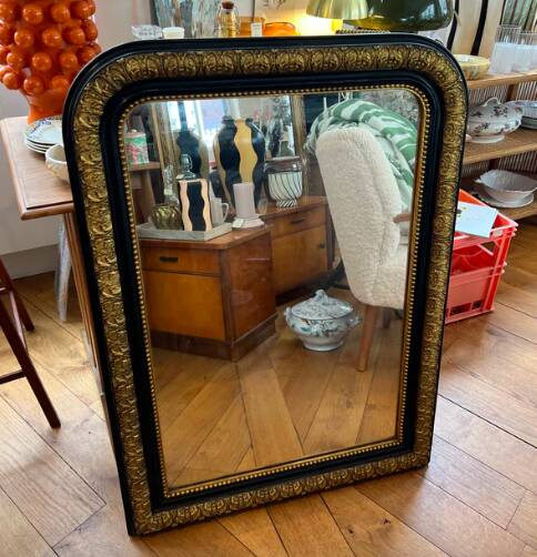 Antique gold and black mirror