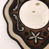 Mirror in wood and mother-of-pearl marquetry 48x61cm