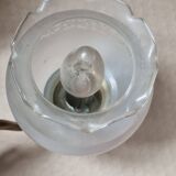 Lustre en laiton vintage avec globes en verre