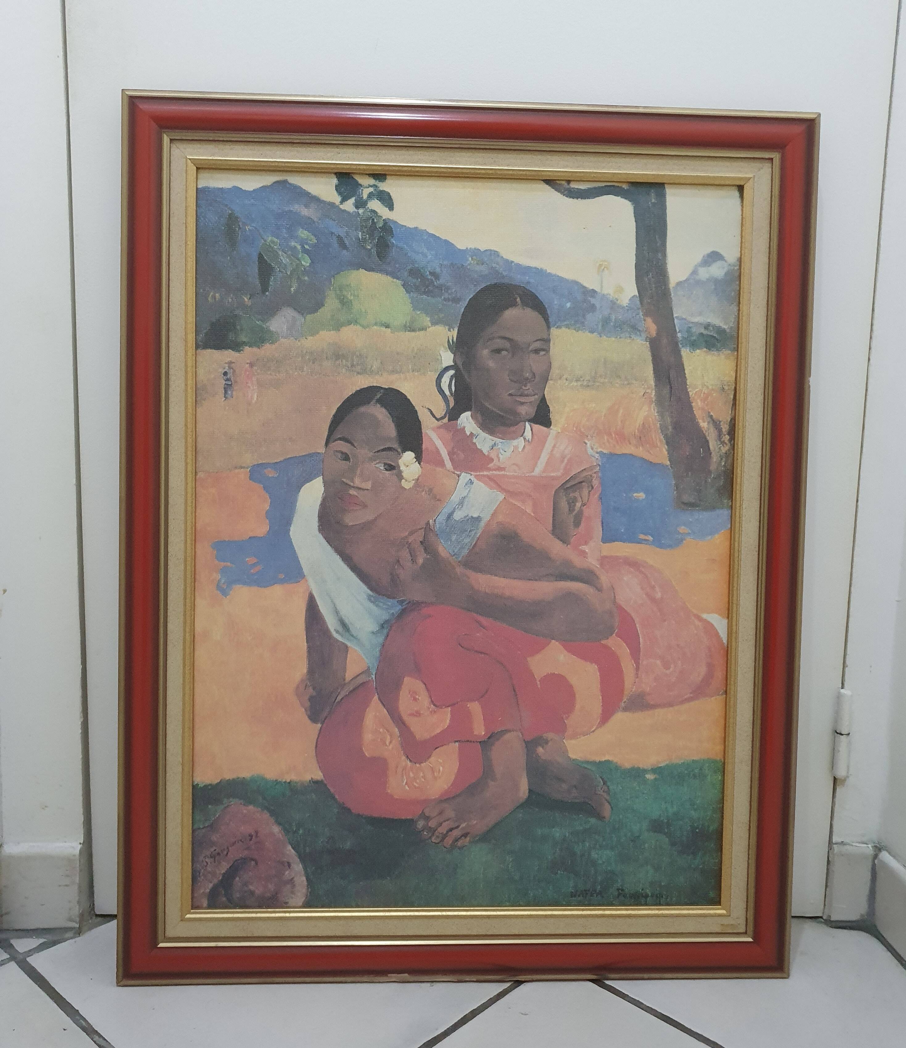 Nafea faa ipoipo painting by Paul Gauguin, authentic reproduction on canvas, published by Nouvelles Images