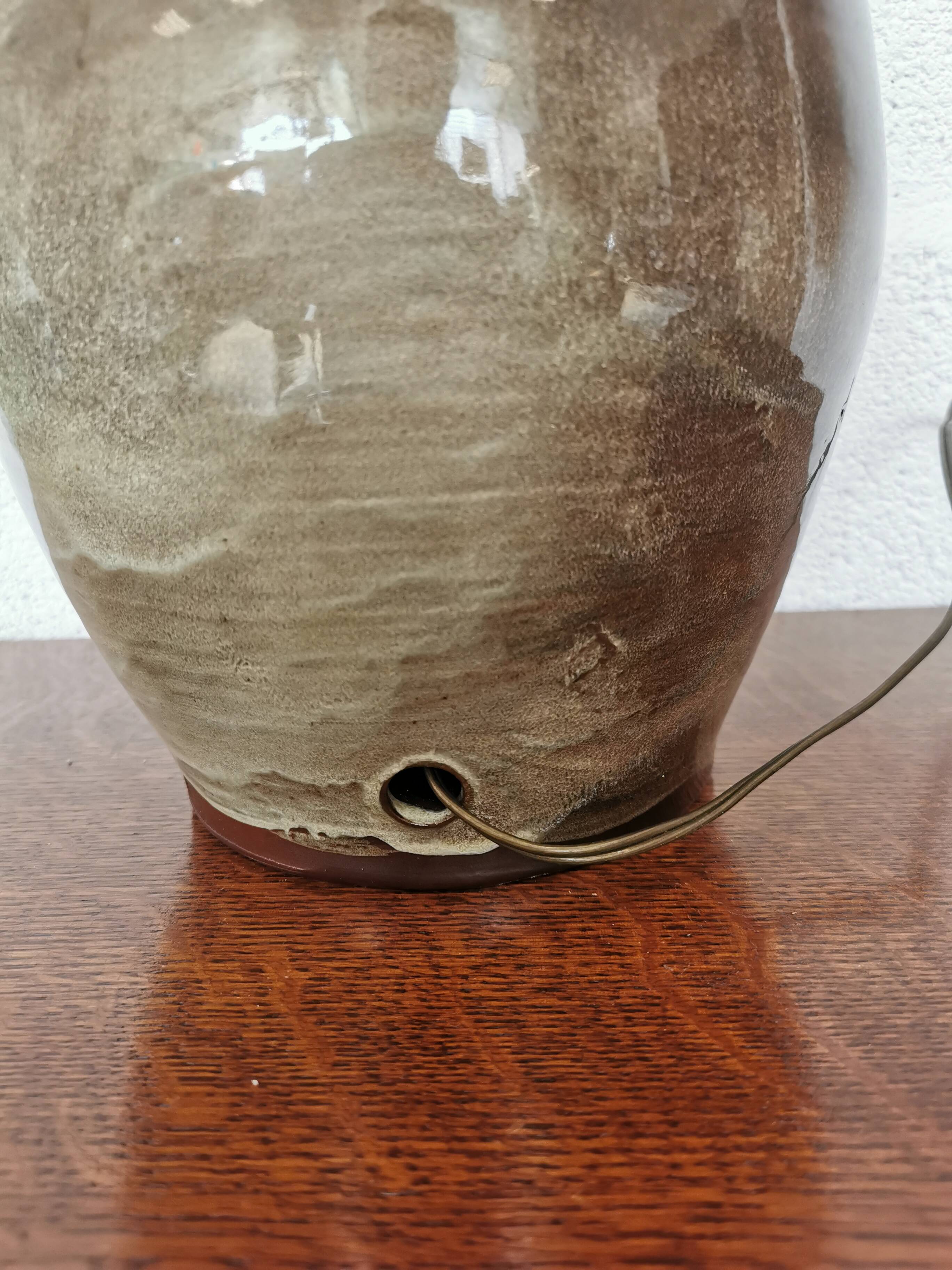 Enamelled stoneware lamp base