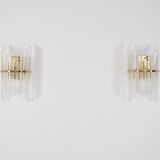 Paire d’appliques laiton & verre.