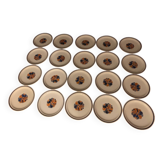 Lot of Sarreguemines Plates, Edition of the Master, Auteuil Decor