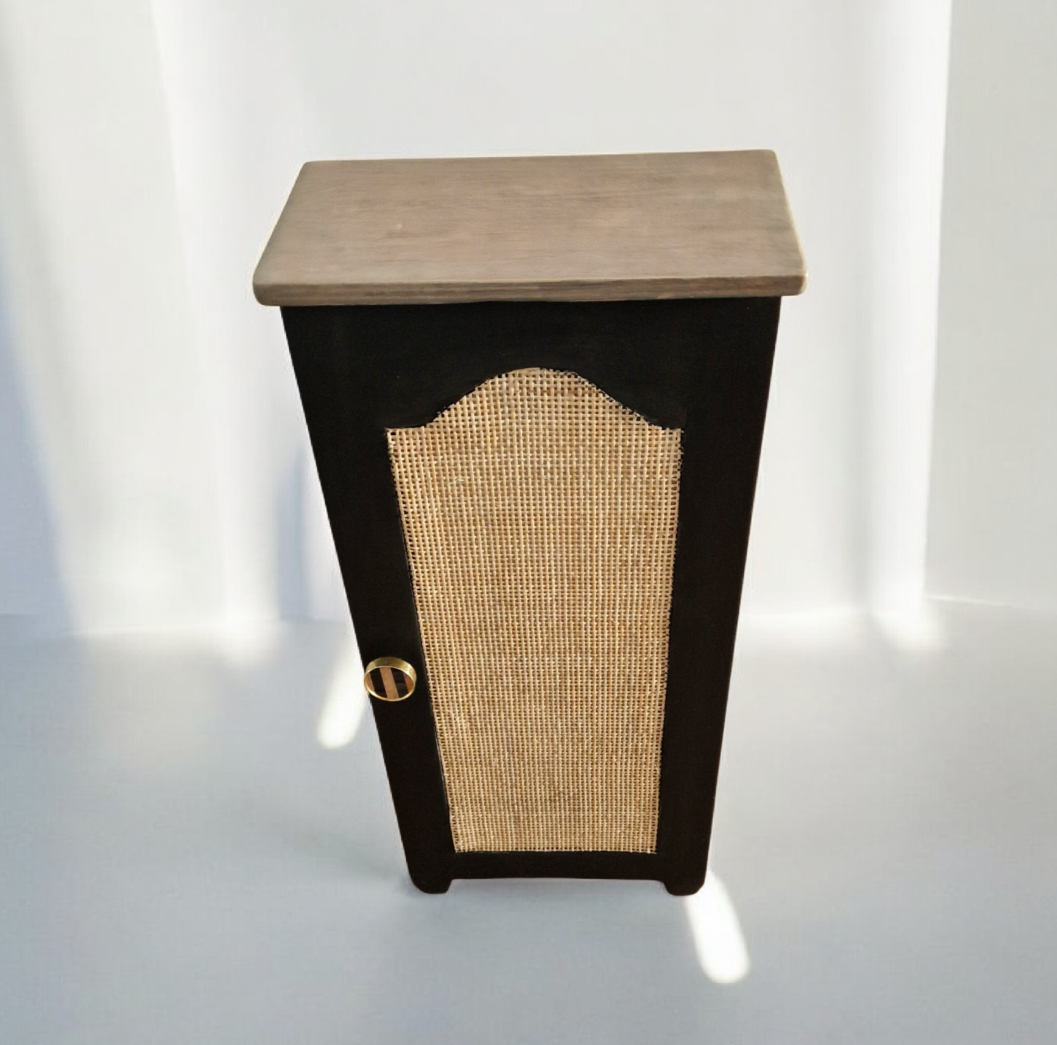 Wooden chest with caning
