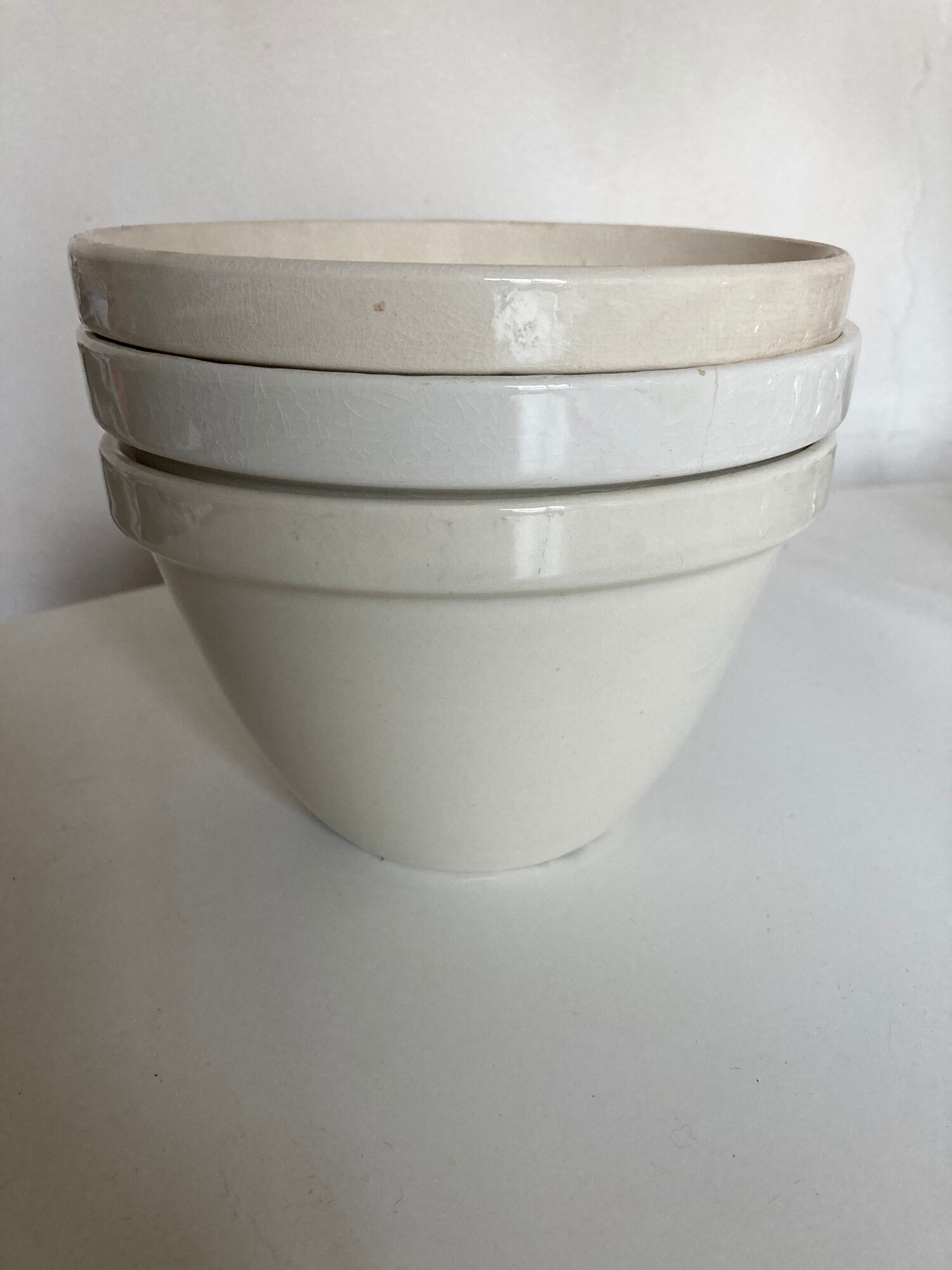 Set of 3 bowls in faience English iron land 1900 mixing bowl 30