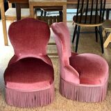 Pair of velvet armchairs