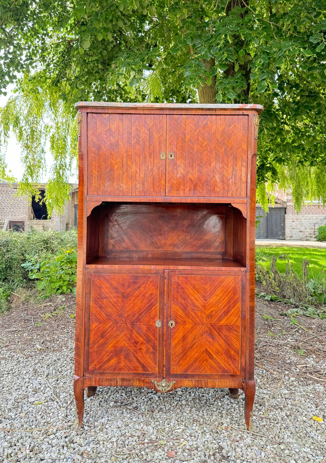 19th Century Transition Style Marquetry Storage Unit
