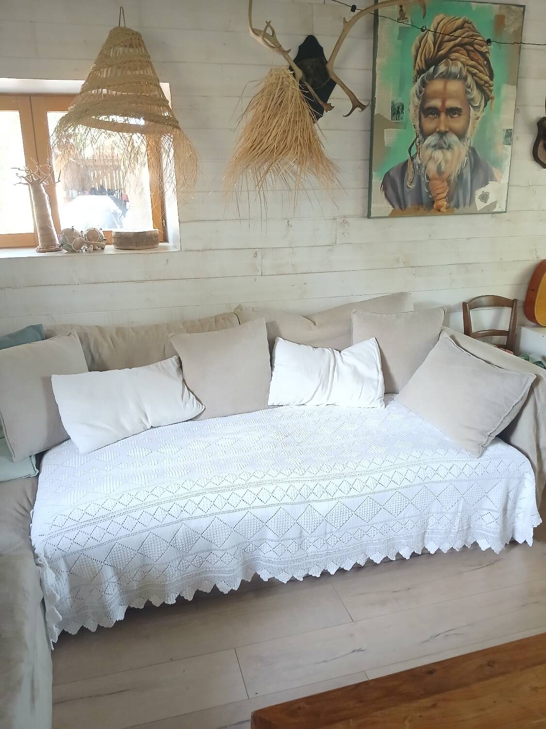 2 antique crochet bedspreads