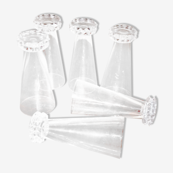 6 flutes à champagne cristal de saint louis, diamant, crée par joseph bleichner