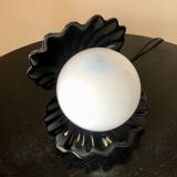 Opal globe shell lamp and black ceramic