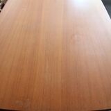 1960s table with teak veneer and glass top + extensions