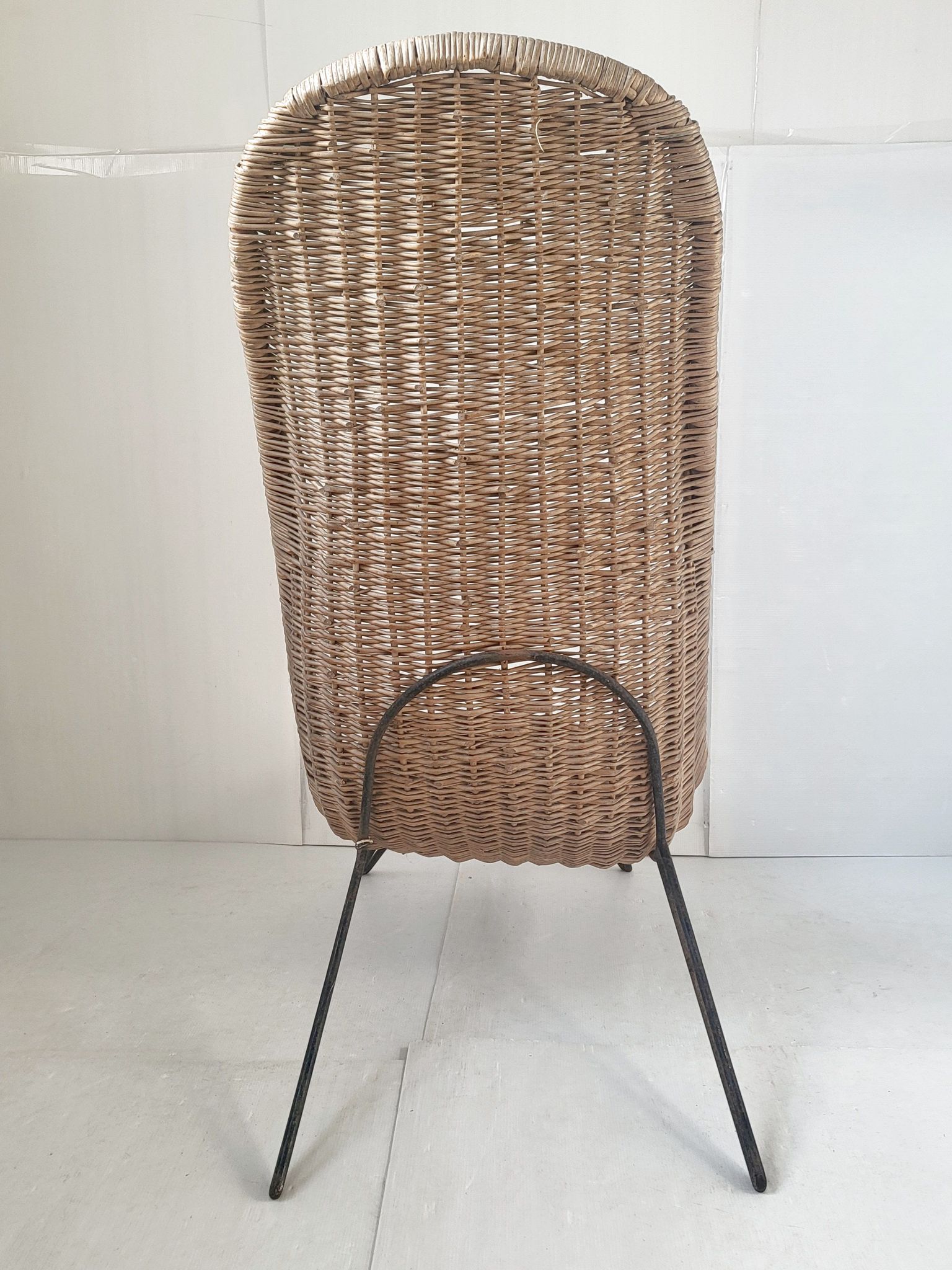 Fauteuil en rotin vintage 1950