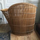 Rattan armchair with tablet