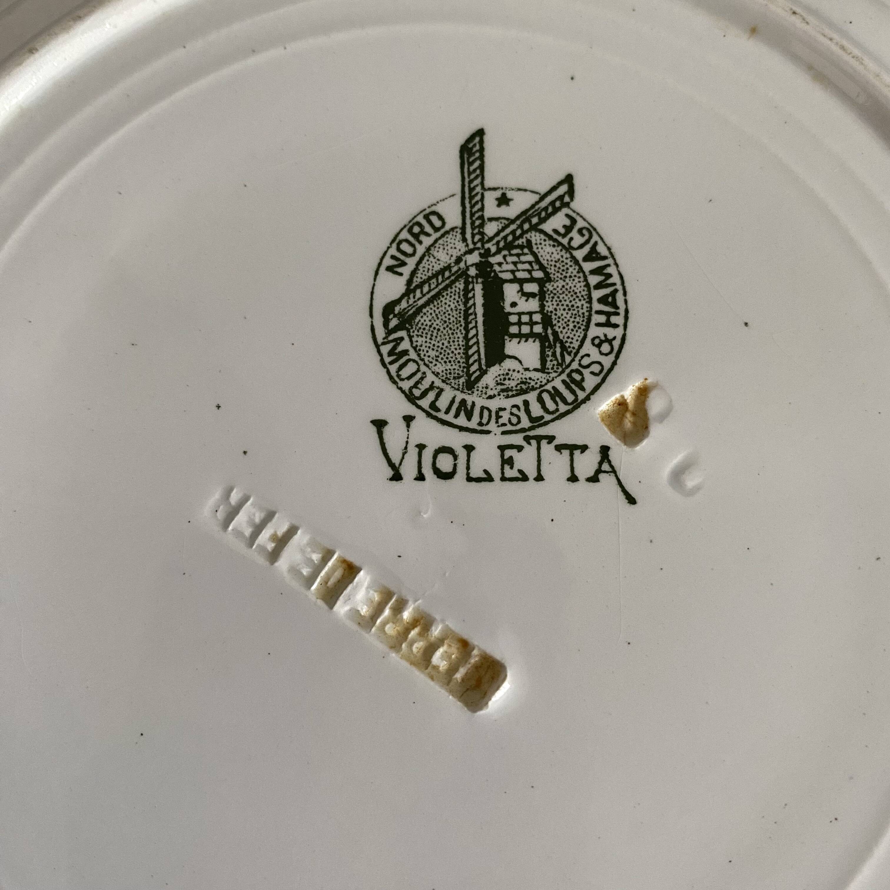 Iron earth dessert plates Moulins des loups Violetta