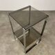 Chrome metal and smoked glass side table, 70s, side table