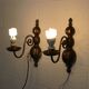 Pair of Antique Brass Wall Lamps – Vintage 1950s Sconces