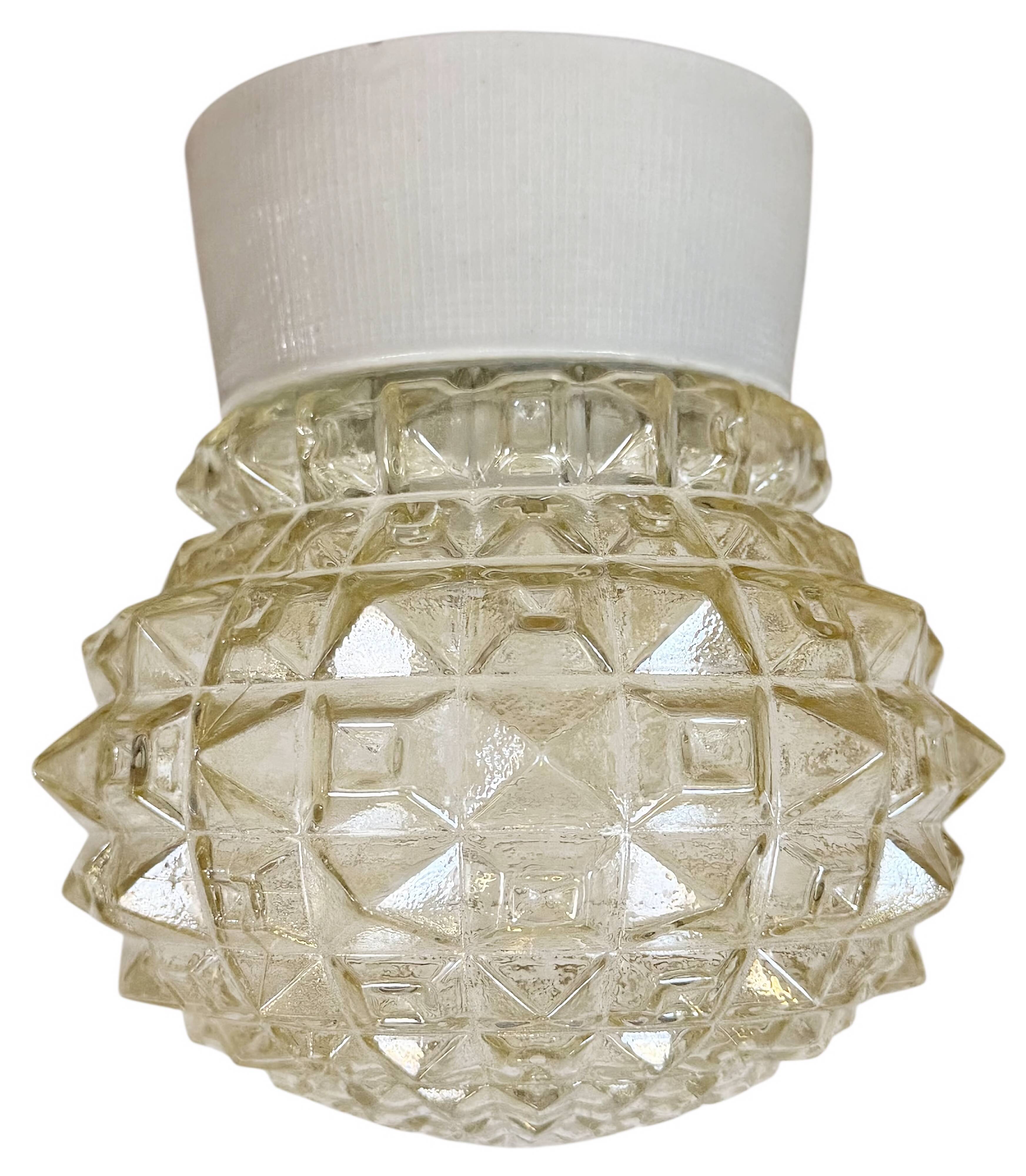 Vintage White Porcelain Ceiling Light, 1970s
