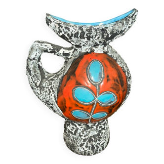 Vintage Pugi vase - women's decor, 60's - fat lava