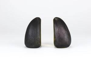 Pair Carl Auböck minimalist drop brass bookends #4636, Vienna, Austria