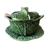 Cabbage tureen in barbotine