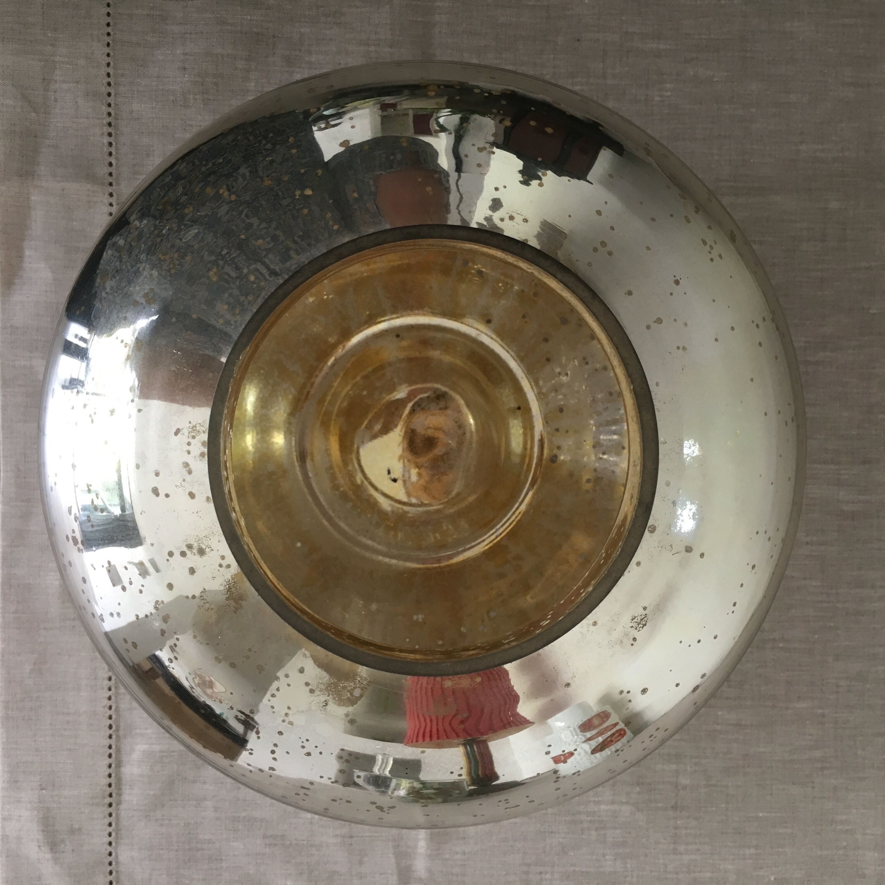 Vase boule en verre mercurisé