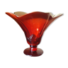 Tulip all in coral red glass vase