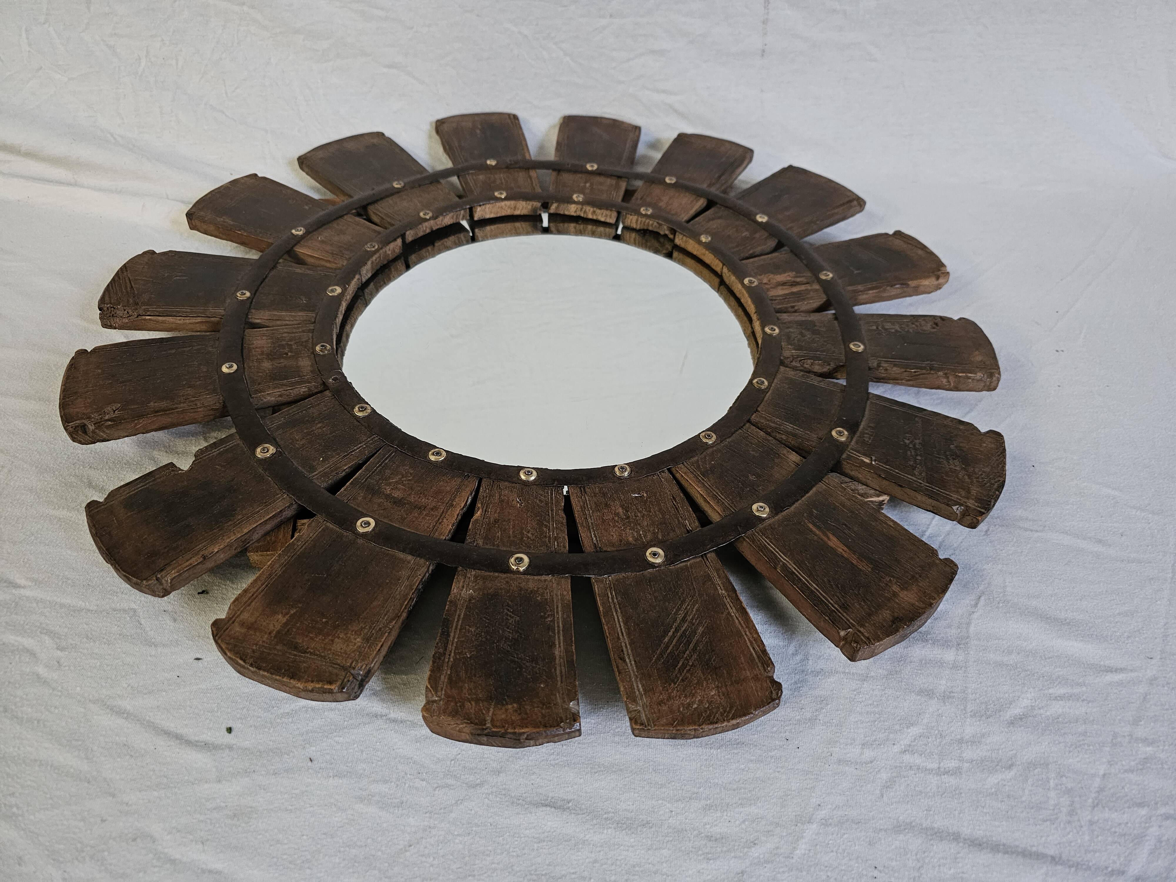 Miroir en teck birman
