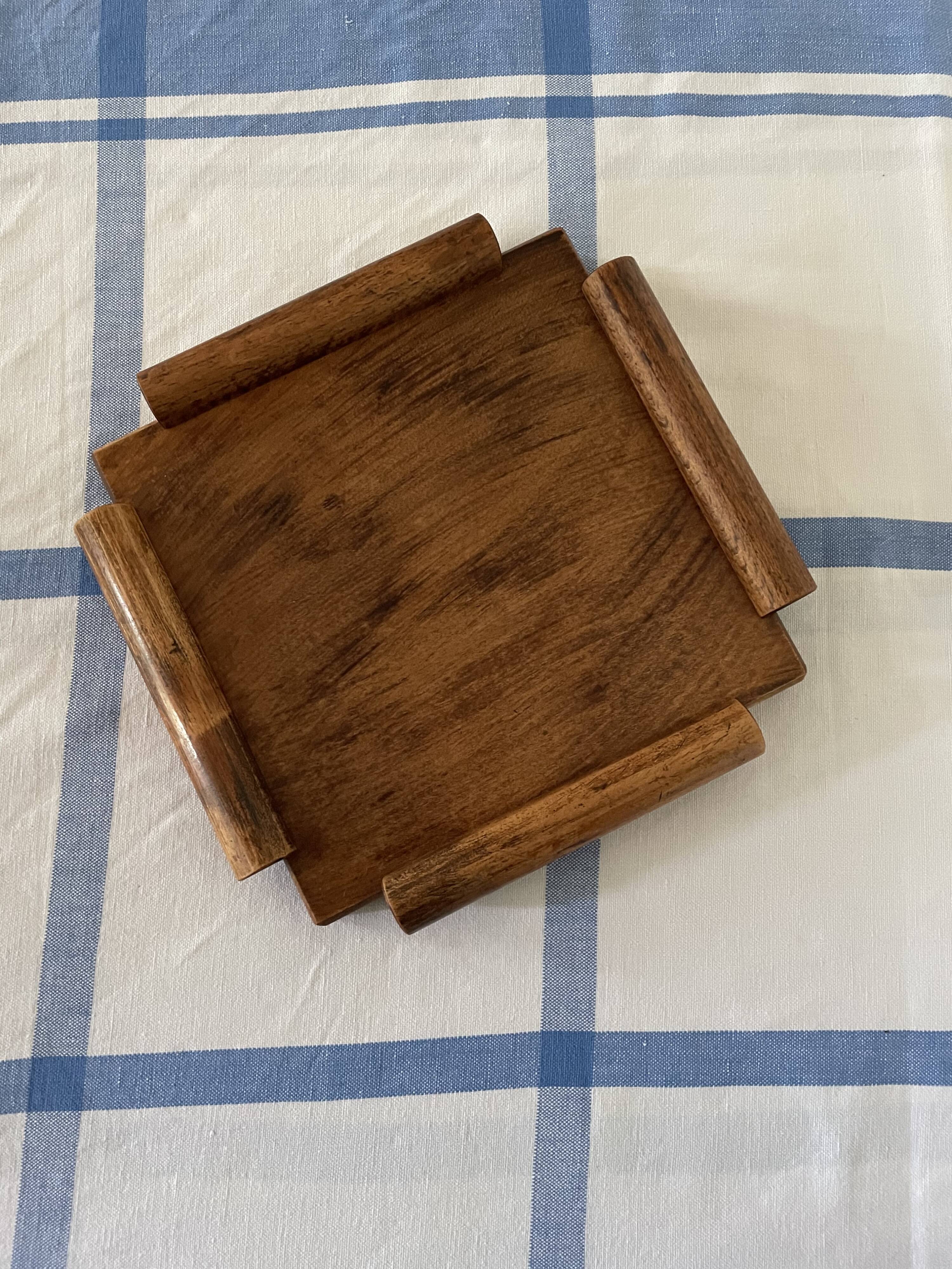 Plateau bois art déco