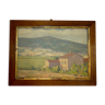 Old painting, country landscape, French School of the XX century