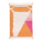 Berber carpet beni urain ecru with colored parts 161 x 116 cm