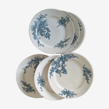 Lot de 6 assiettes plates anciennes