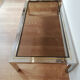 Chrome metal, brass and smoked glass coffee table to taste like Willy Rizzo