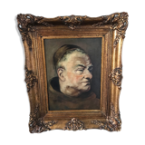 Oil on canvas "Monk" 19th century